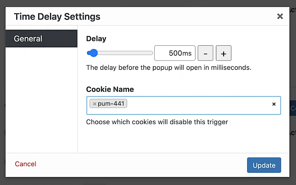 Connect a cookie to a popup trigger